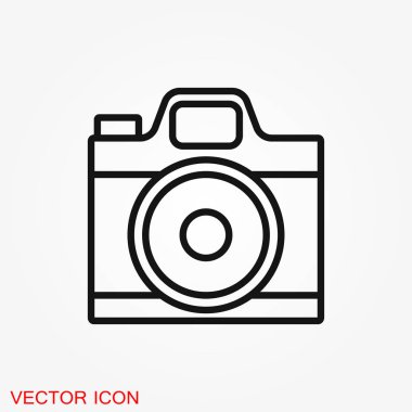 Trendy düz stil üzerinde arka izole kamera simgesi