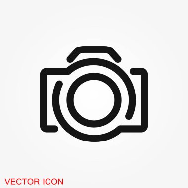 Trendy düz stil üzerinde arka izole kamera simgesi