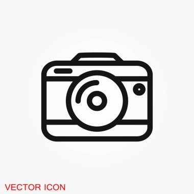 Trendy düz stil üzerinde arka izole kamera simgesi