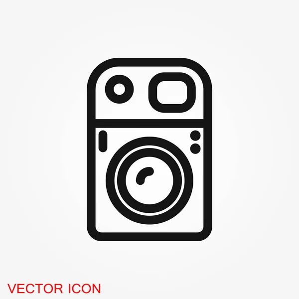 Icône Caméra Dans Style Plat Mode Isolé Sur Fond — Image vectorielle