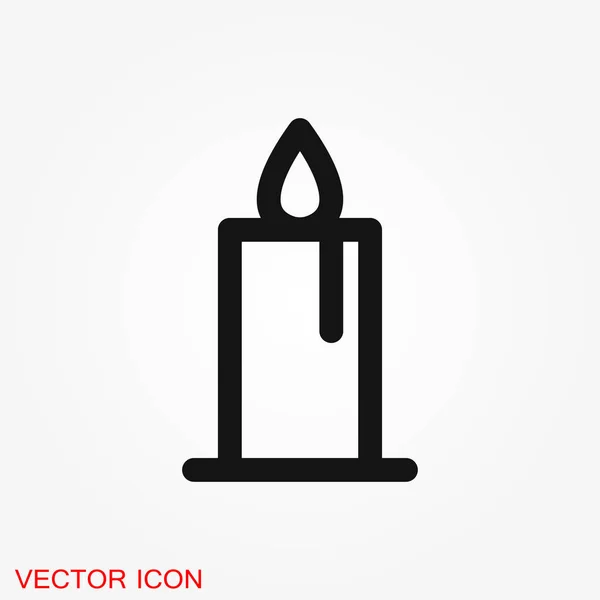 Icono Línea Vela Velas Candelero Llama Concepto Ligero — Vector de stock