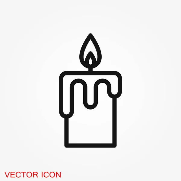 Піктограма Лінії Свічки Свічки Тримач Полум Світлова Концепція — стоковий вектор
