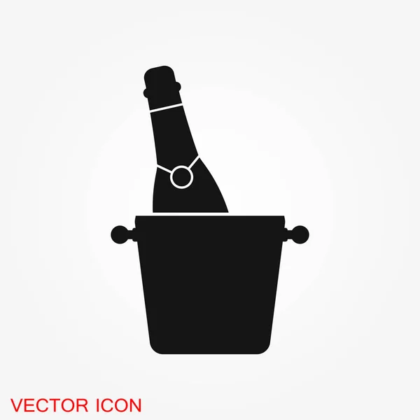 Glass Champagne Icon Celebration Concept Icon White Background — Stock Vector