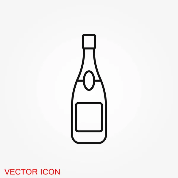 Glas Champagner Ikone Feierkonzept Ikone Auf Weißem Hintergrund — Stockvektor