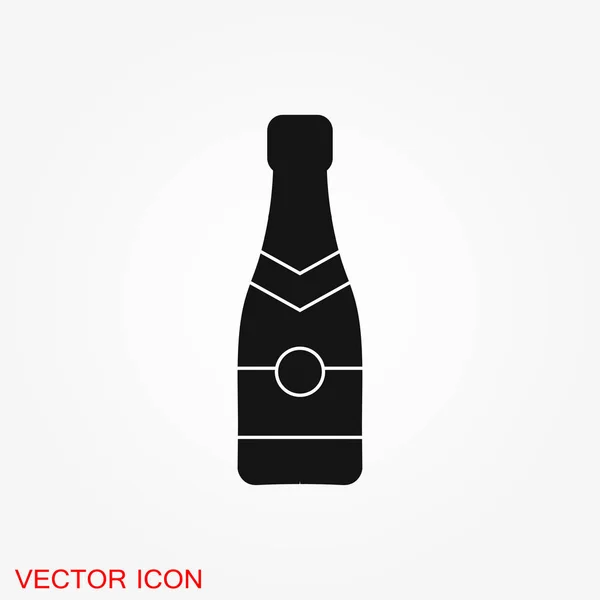 Glas Champagner Ikone Feierkonzept Ikone Auf Weißem Hintergrund — Stockvektor