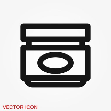 Yüz kremi vektör simgesi. Kozmetik krem işareti. Düz illüstrasyon