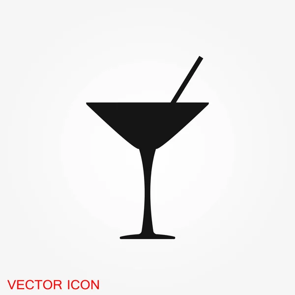 Cocktail Symbol Vektor Piktogramm Isoliert Auf Dem Hintergrund — Stockvektor