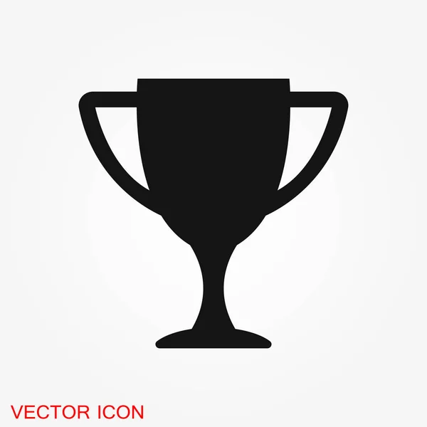 Trophy Cup Vector Icon Sport Competition Silhouette Symbol Vector Illustration — Stock Vector