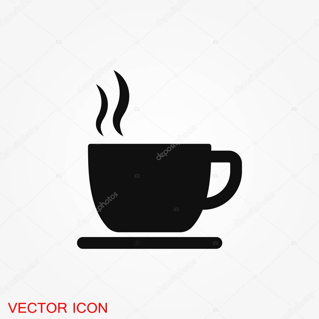 Coffee cup vector icon. Coffee drink symbol stock web illustration.