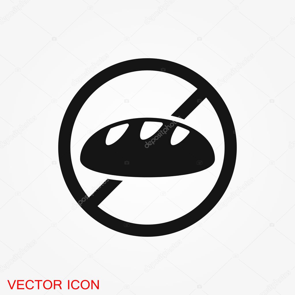 Dietary vector icon, food dietary labels isolated on background Diet icons and labels, food intolerance.