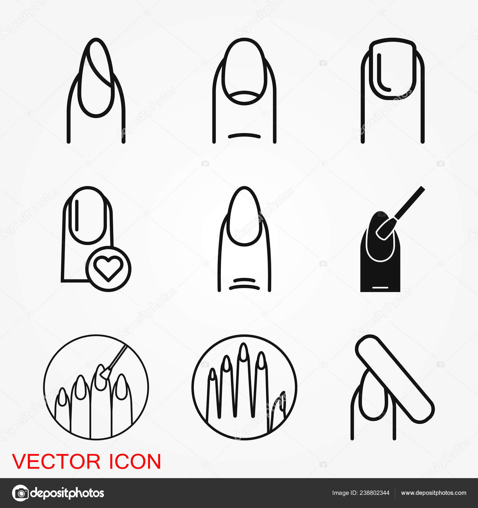 Nail Icon Logo Illustration Vector Sign Symbol For Design Stock Vector Image By C Ironsv