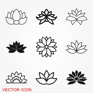 Lotus simge logo, illüstrasyon, vektör işareti simgesi tasarım için