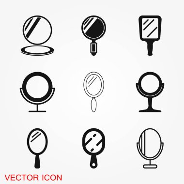 Ayna simge vektör logosu, illüstrasyon, vektör işareti sembol tasarım