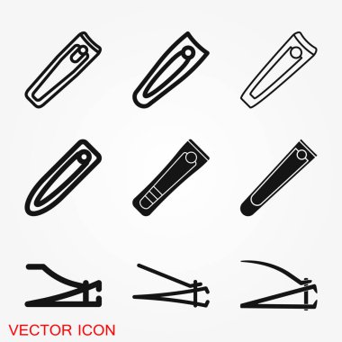 Tırnak makası simgesi logo, illüstrasyon, vektör işareti simgesi tasarım için