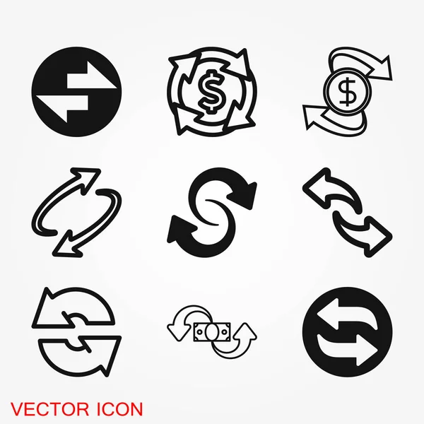 Pictogram Voor Uitwisseling Converteren Pijl Handel Terug Vectorillustratie — Stockvector