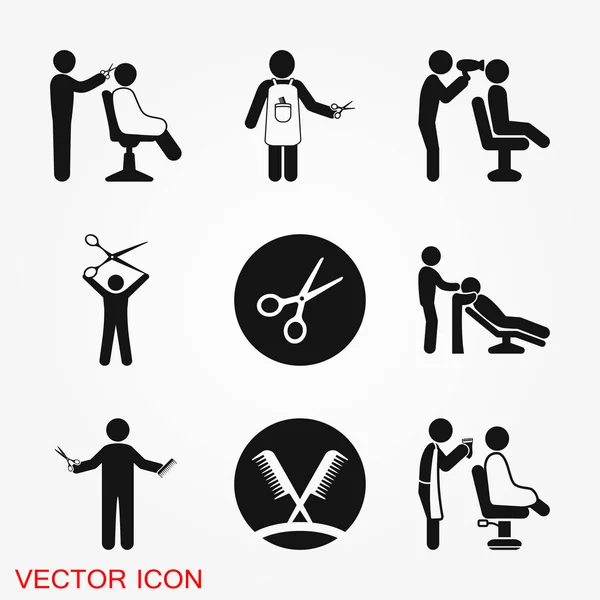 Hairdresser Icon Logo Vector Sign Symbol Design — Stock Vector