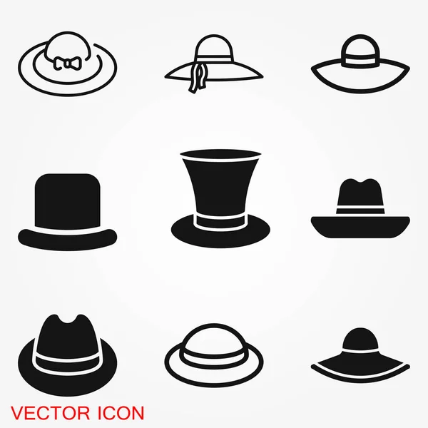 Logo Del Icono Del Sombrero Símbolo Signo Vectorial Para Diseño — Vector de stock