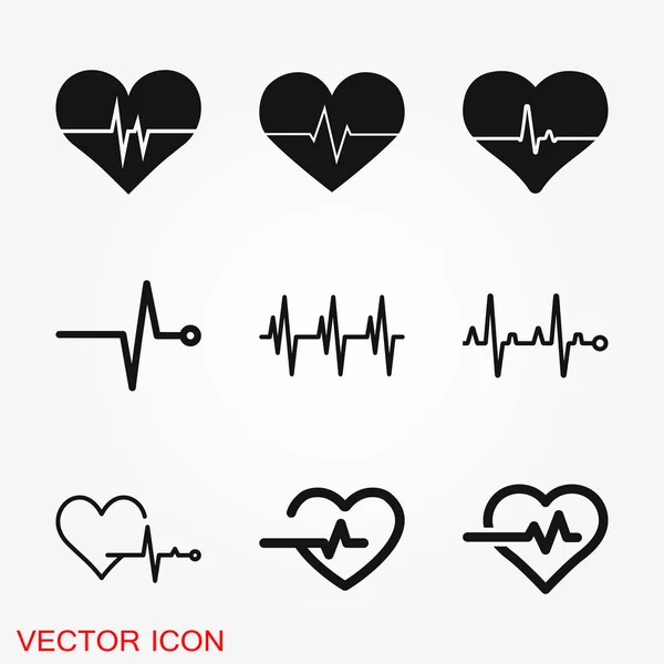 Logo Icône Battement Coeur Symbole Vectoriel Signe Pour Conception — Image vectorielle