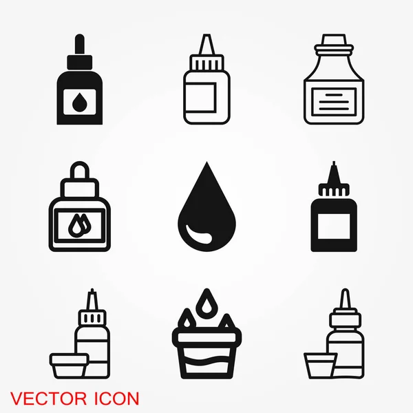 Quill Ink Icon Logo Vector Sign Symbol Design — Stock Vector