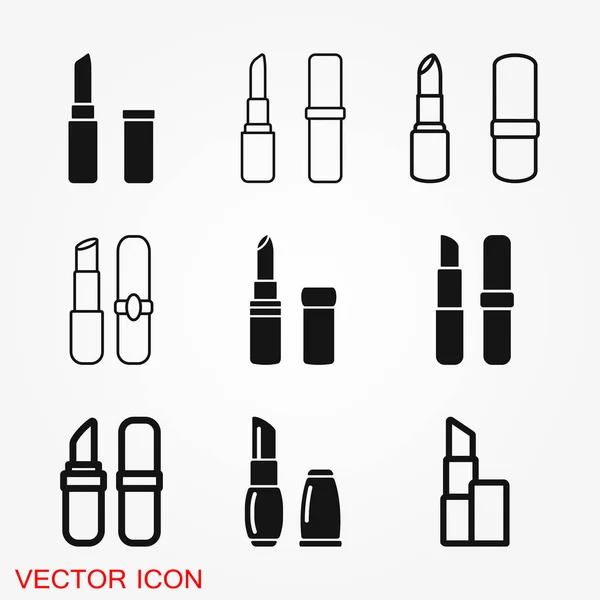 Icono Lápiz Labial Logotipo Plano Lápiz Labial Símbolo Para Diseño — Vector de stock