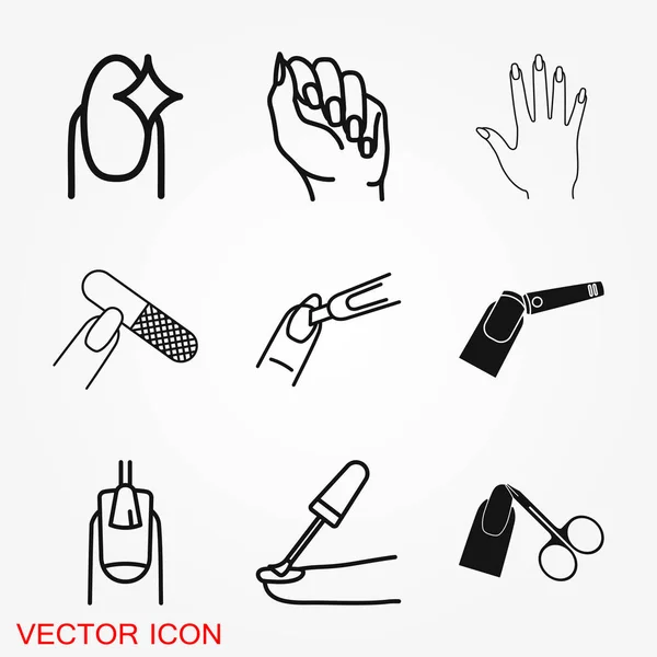 Logotipo do ícone da manicure, ilustração, símbolo do sinal do vetor para o projeto — Vetor de Stock