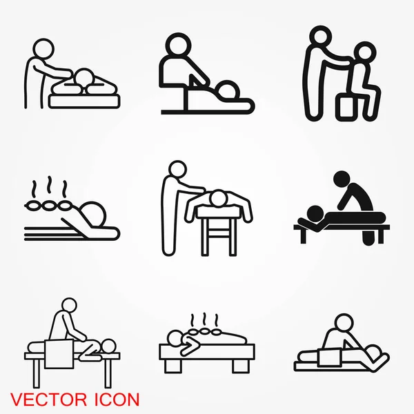 Icono Masaje Ilustración Vectores Spa Sobre Fondo Blanco — Vector de stock