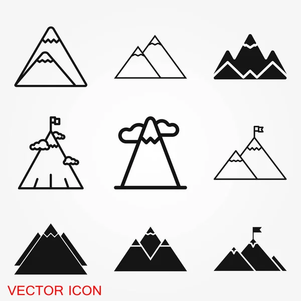 Logotipo de icono de montaña, ilustración, símbolo de signo de vector para el diseño — Vector de stock