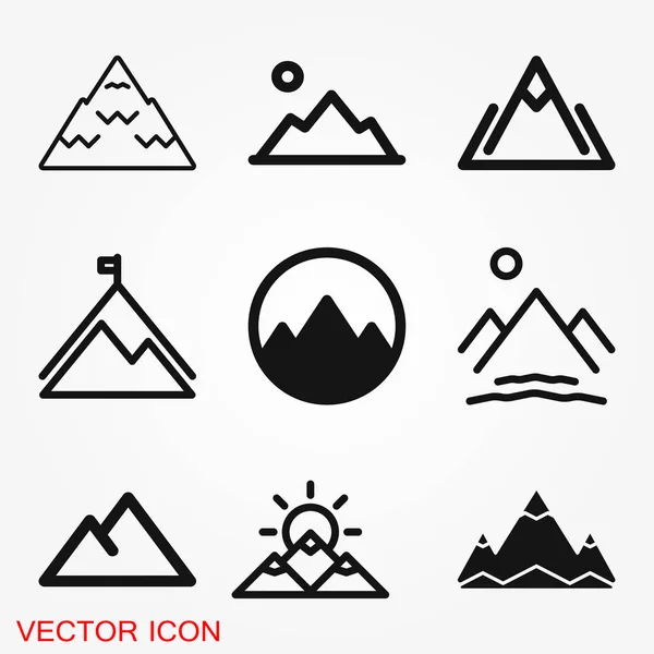 Horská ikona logo, ilustrace, vektor znamení symbol pro design — Stockový vektor
