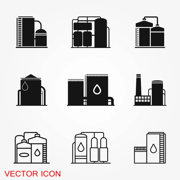 Oil storage tank icon logo, illustration, vector sign symbol for design — Stock Vector