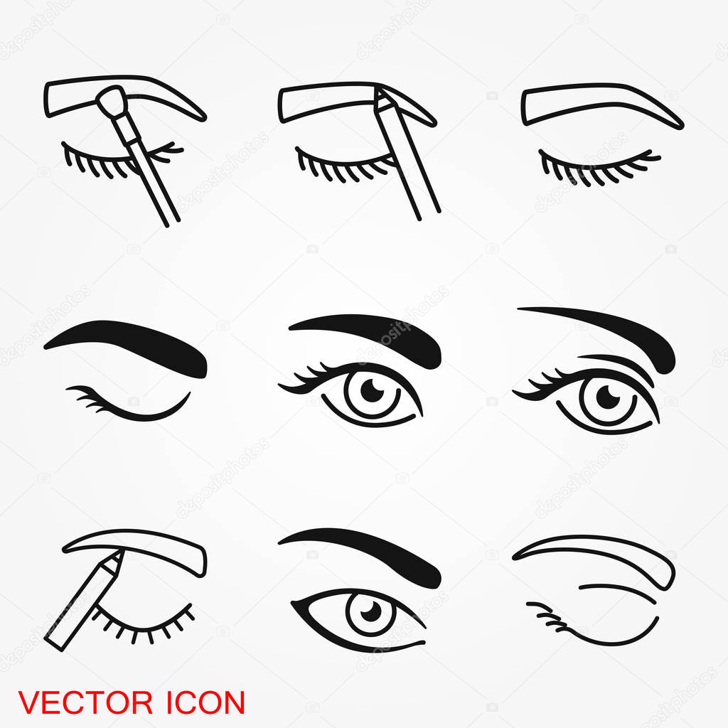 Eyebrow icon. Eyebrow tattoo. logo, illustration, vector sign symbol for design