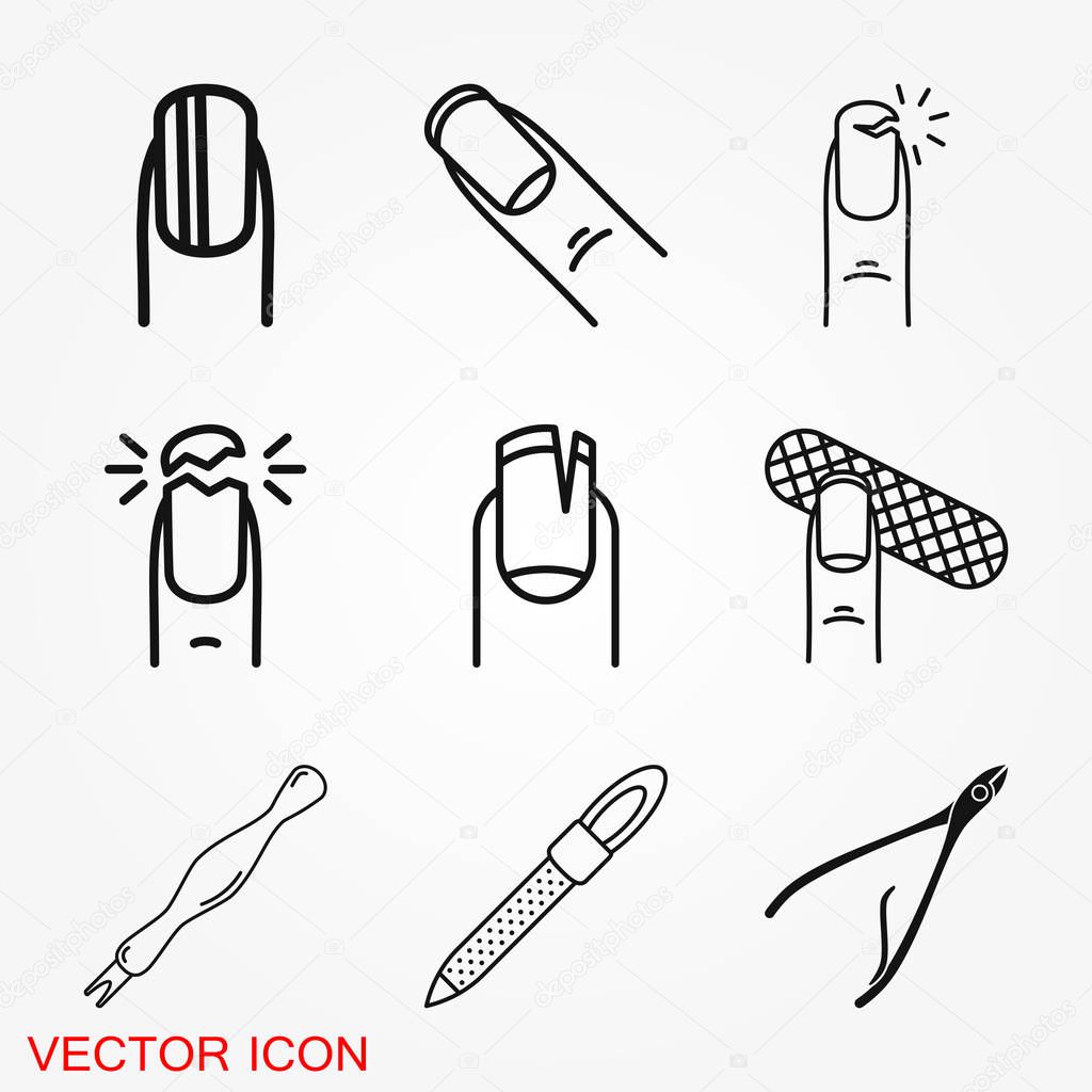 Manicure icon logo, illustration, vector sign symbol for design