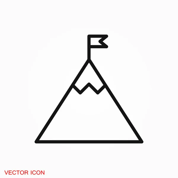 Logotipo Icono Montaña Símbolo Signo Vector Para Diseño — Vector de stock