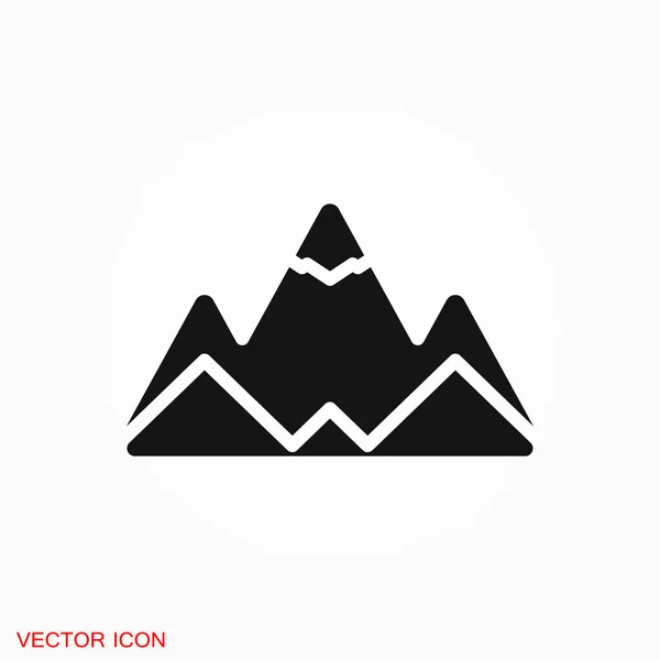 Logo Icône Montagne Symbole Signe Vectoriel Pour Conception — Image vectorielle