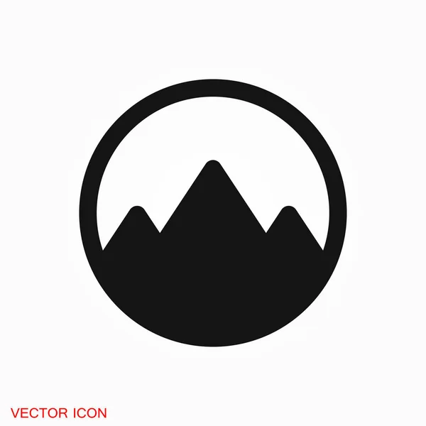 Logo Ikon Gunung Simbol Tanda Vektor Untuk Desain - Stok Vektor