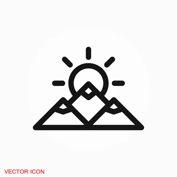 Logotipo Icono Montaña Símbolo Signo Vector Para Diseño — Archivo Imágenes Vectoriales
