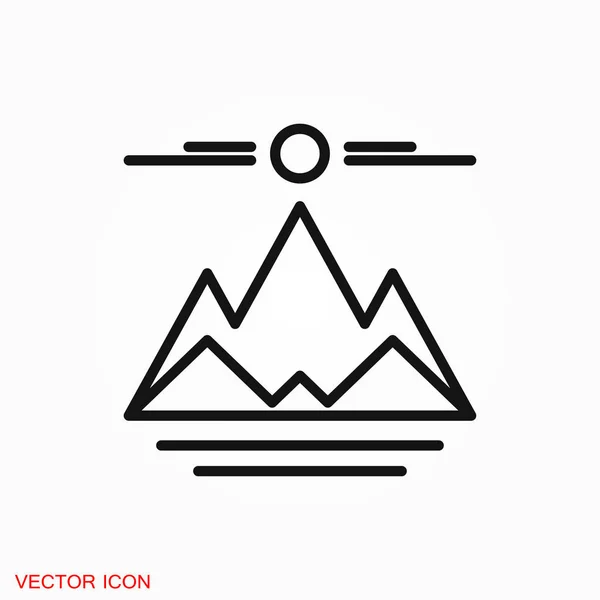 Berg Symbol Logo Vektor Zeichen Symbol Für Design — Stockvektor