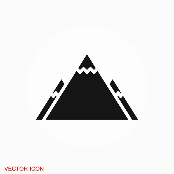 Logo Ikon Gunung Simbol Tanda Vektor Untuk Desain - Stok Vektor