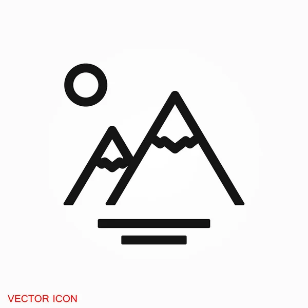 Logotipo Ícone Montanha Símbolo Sinal Vetor Para Design — Vetor de Stock