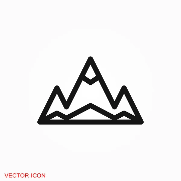 Logo Icône Montagne Symbole Signe Vectoriel Pour Conception — Image vectorielle