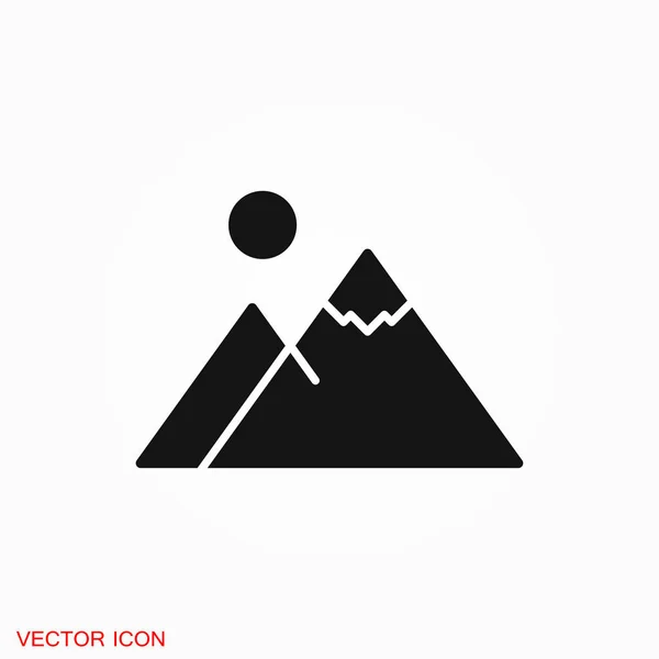 Berg Symbol Logo Vektor Zeichen Symbol Für Design — Stockvektor