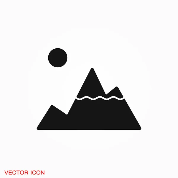 Berg Symbol Logo Vektor Zeichen Symbol Für Design — Stockvektor