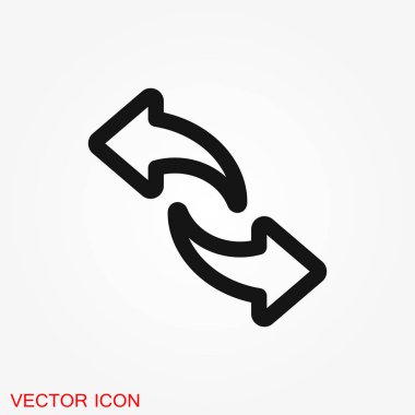 Döviz ve simge dönüştürmek. Ok ticaret dönüş. Vektör çizim.