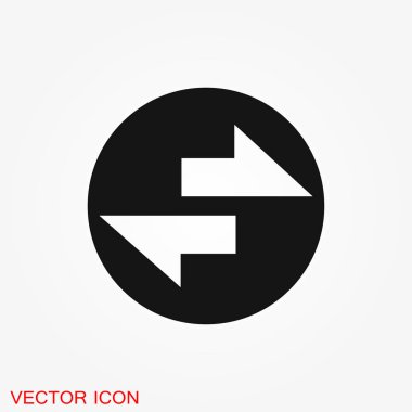 Döviz ve simge dönüştürmek. Ok ticaret dönüş. Vektör çizim.