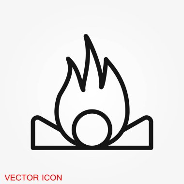 Yangın kutsal kişilerin resmi logosu, illüstrasyon, vektör işareti simgesi tasarım için