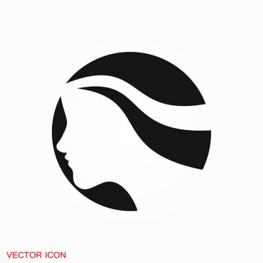 Saç salon simge logo, illüstrasyon, vektör işareti simgesi tasarım için
