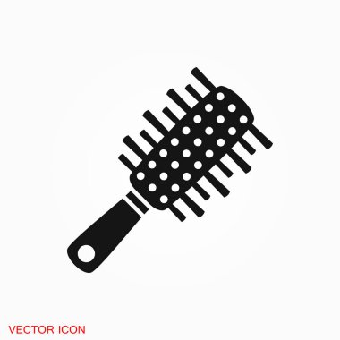 Saç fırçası logo, illüstrasyon, vektör işareti simgesi