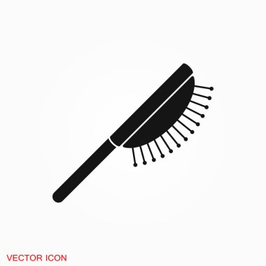 Saç fırçası logo, illüstrasyon, vektör işareti simgesi