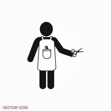 Kuaför simgesi logo, tasarım vektör işareti simgesi