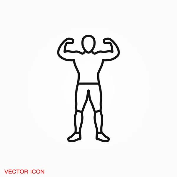 Logo Icône Muscle Symbole Vectoriel Signe Pour Conception — Image vectorielle