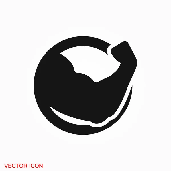 Izom Ikon Logo Design Vektor Előjel — Stock Vector